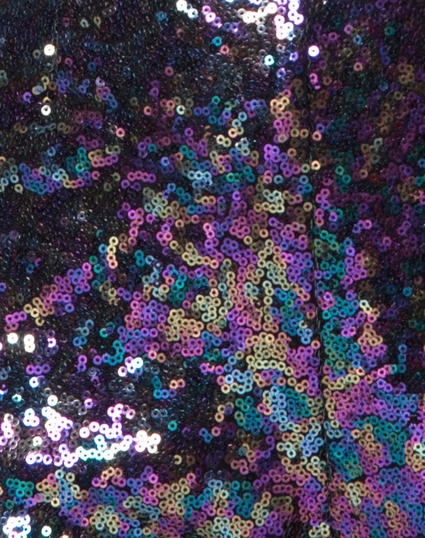 Prague Trouser in Mini Sequin Petrol - Image 5
