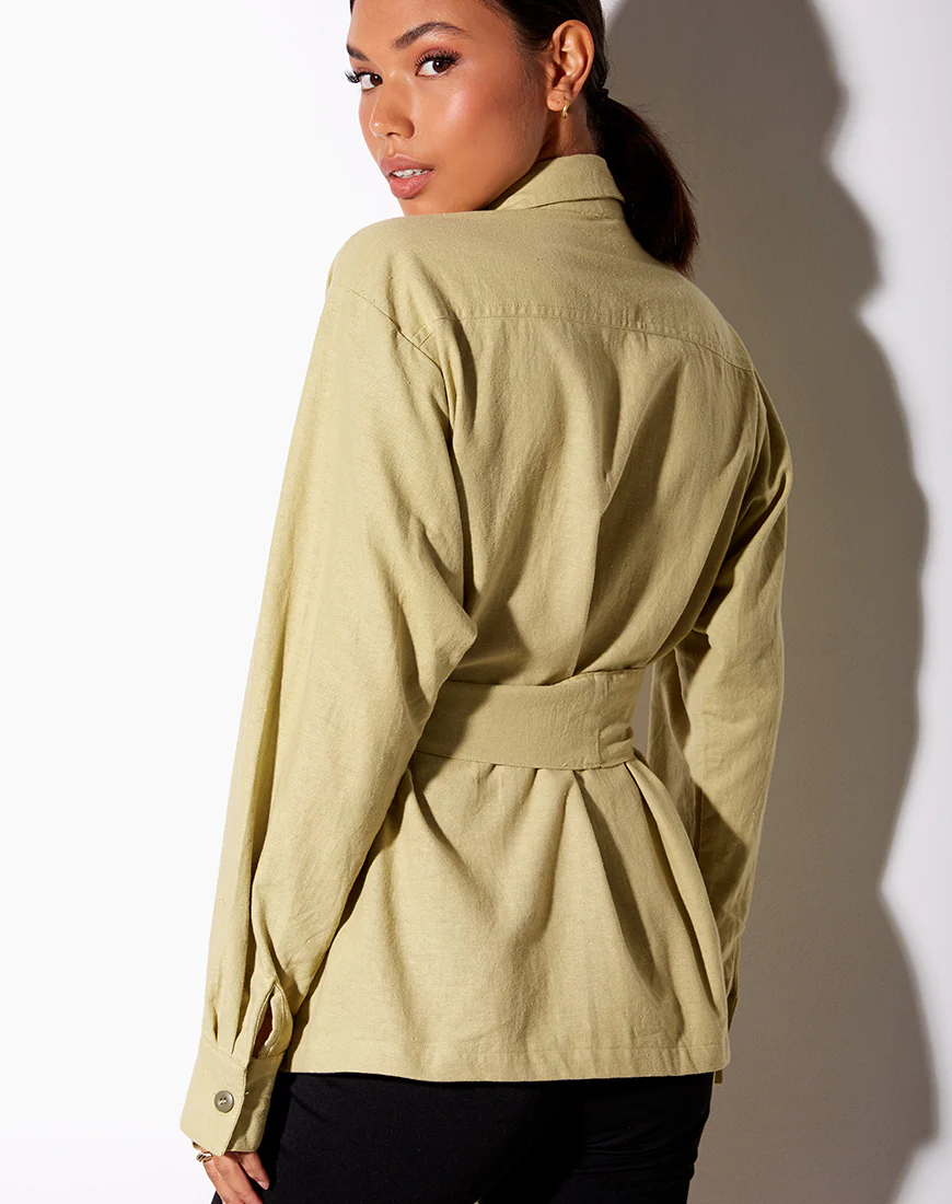 Prami Shirt in Dusky Green - Image 2