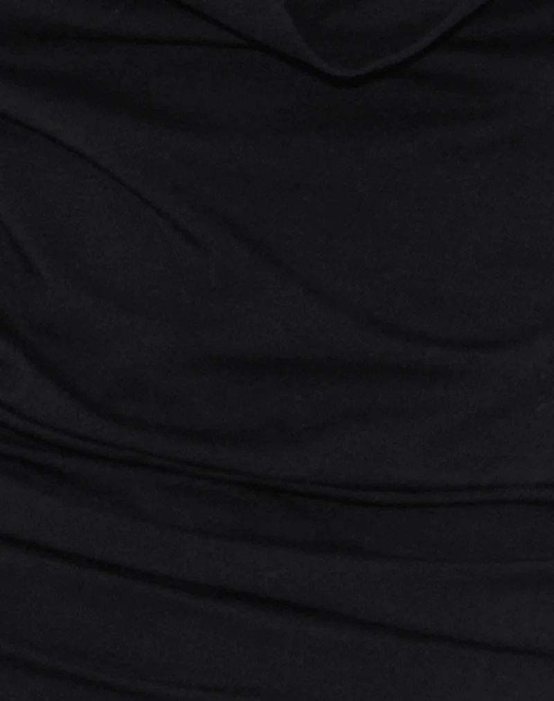 Pramita Plunge mini Dress in Jersey Black - Image 5