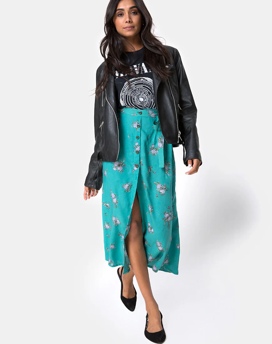 Prema Midi Skirt in Soi Rose Green - Image 4