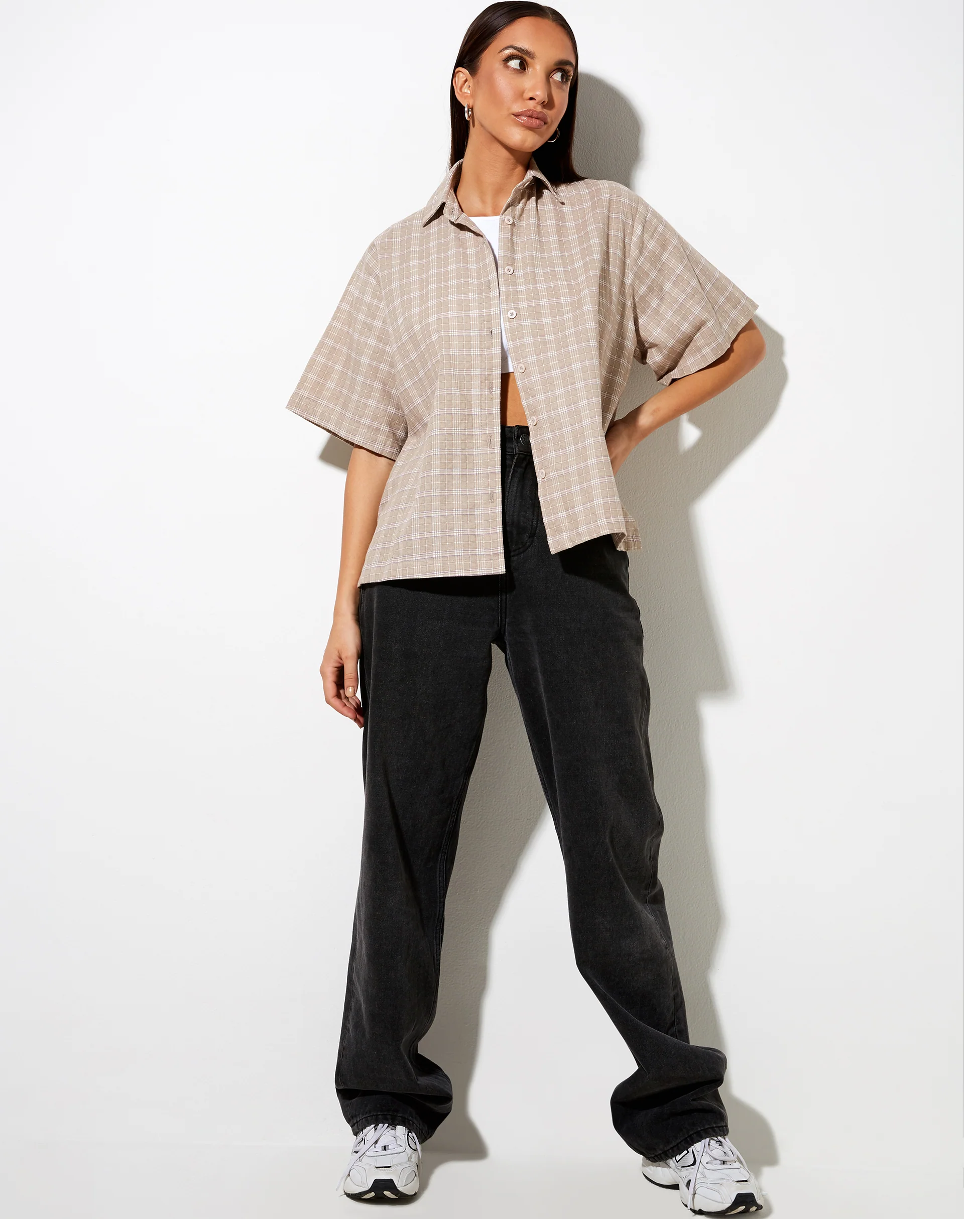 Pride Shirt in Taupe Check - Image 3