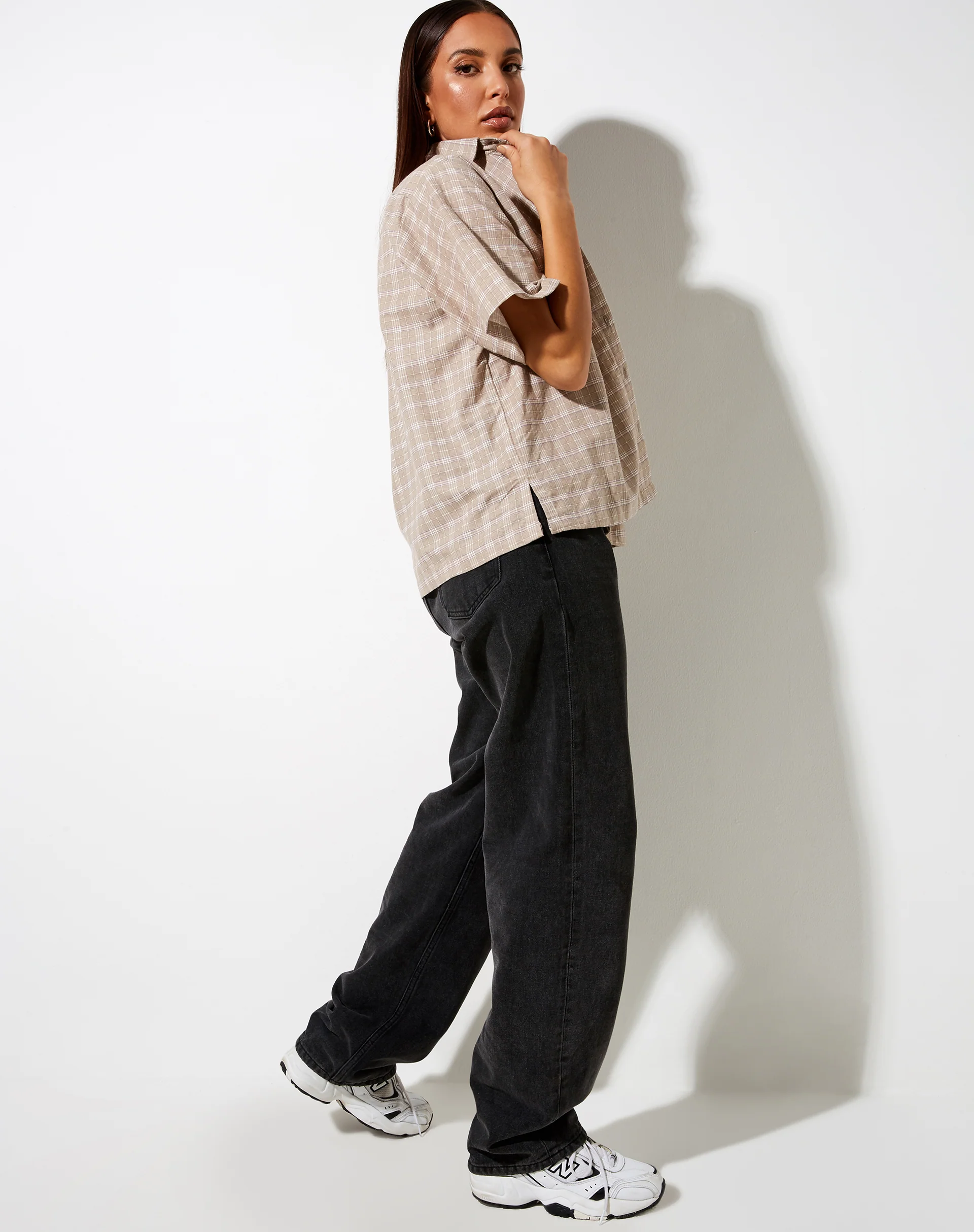Pride Shirt in Taupe Check - Image 5