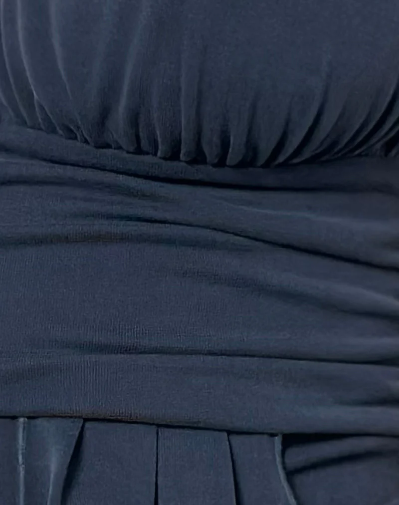 Prilla Halterneck Top in Cupro Ocean Storm - Image 6