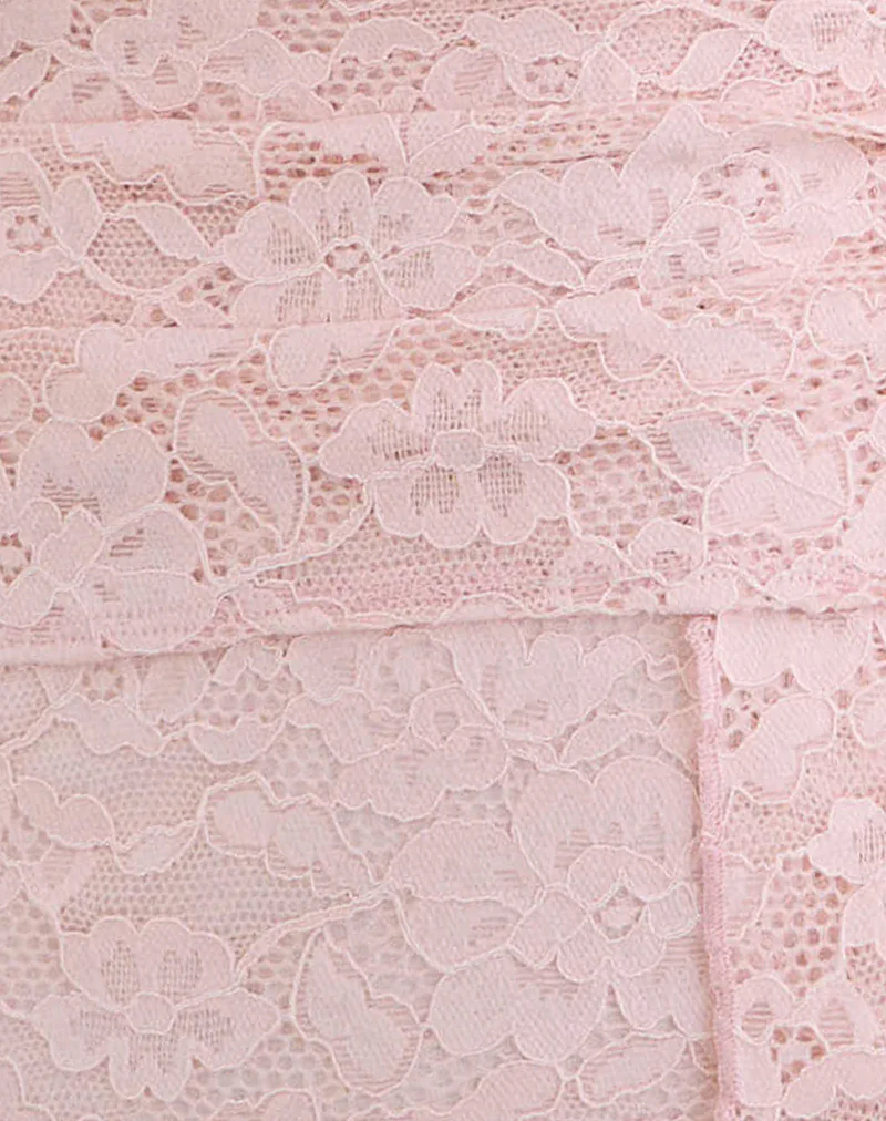 Prilla Halterneck Top in Lace Soft Pink - Image 6