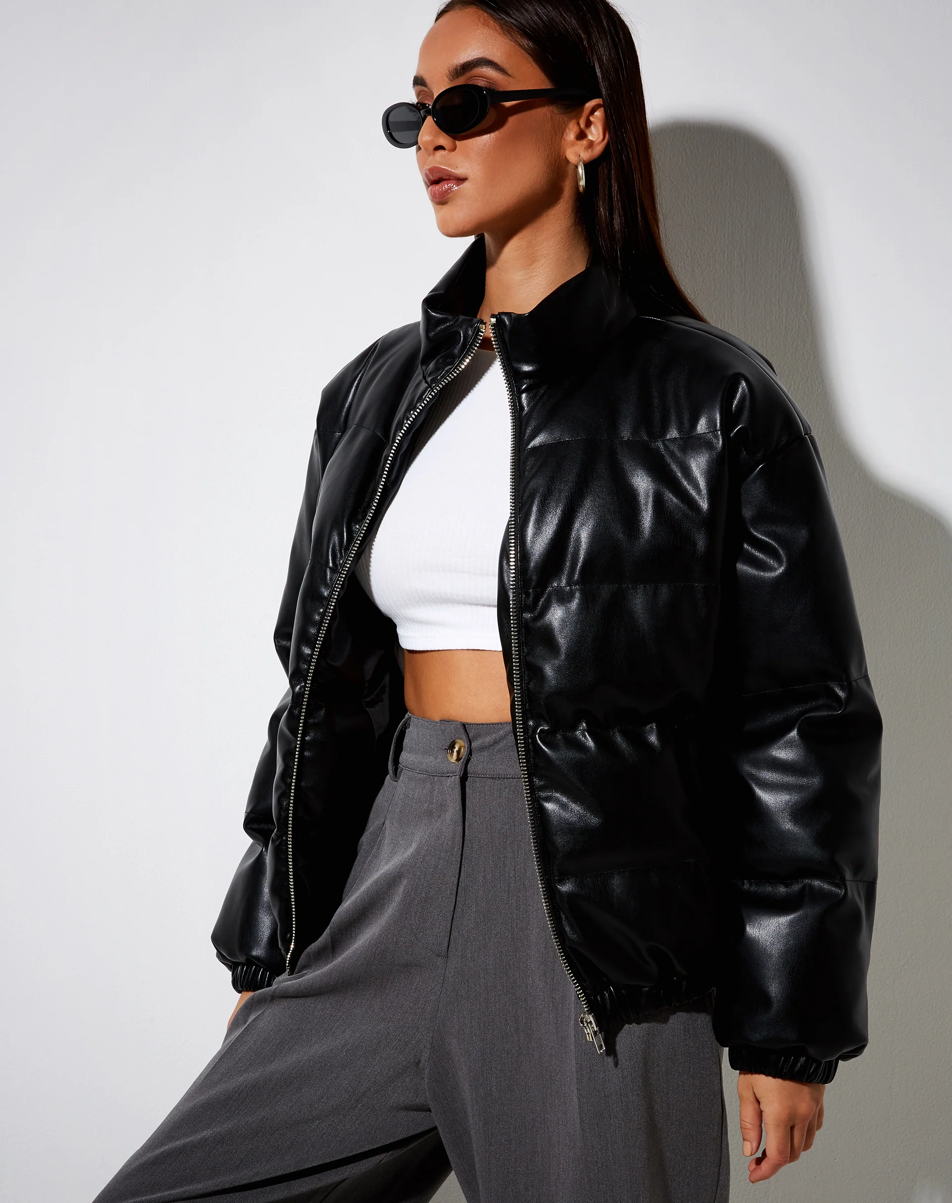 Puffa Puffer Jacket in PU Black - Image 2