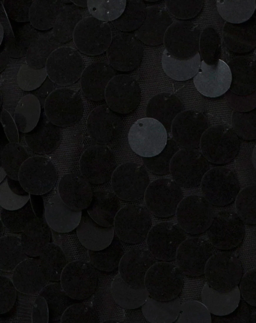 Purpura Slip Dress in Velvet Disc Sequin Black - Image 5