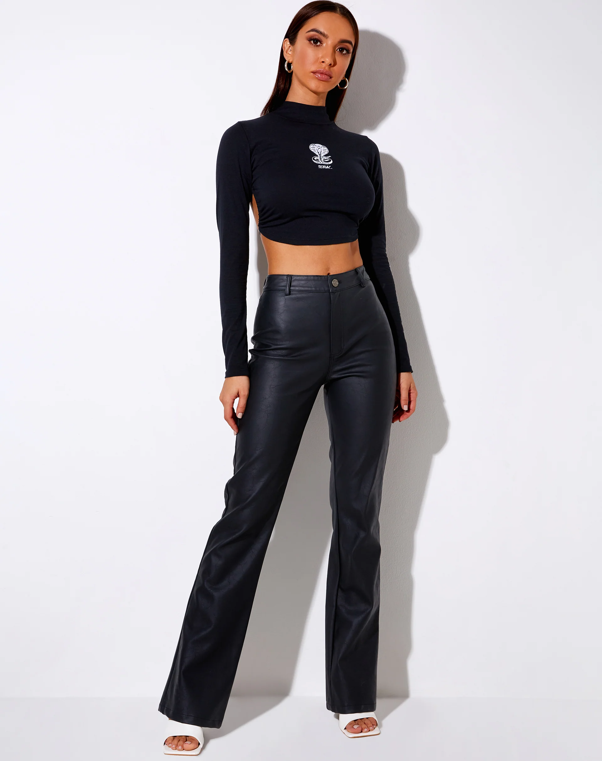 Quelia Crop Top in Black Cobra 'Lethal' Embro - Image 8
