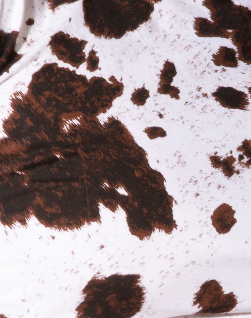 Quelia Crop Top in Cow Hide Brown and White - Image 7