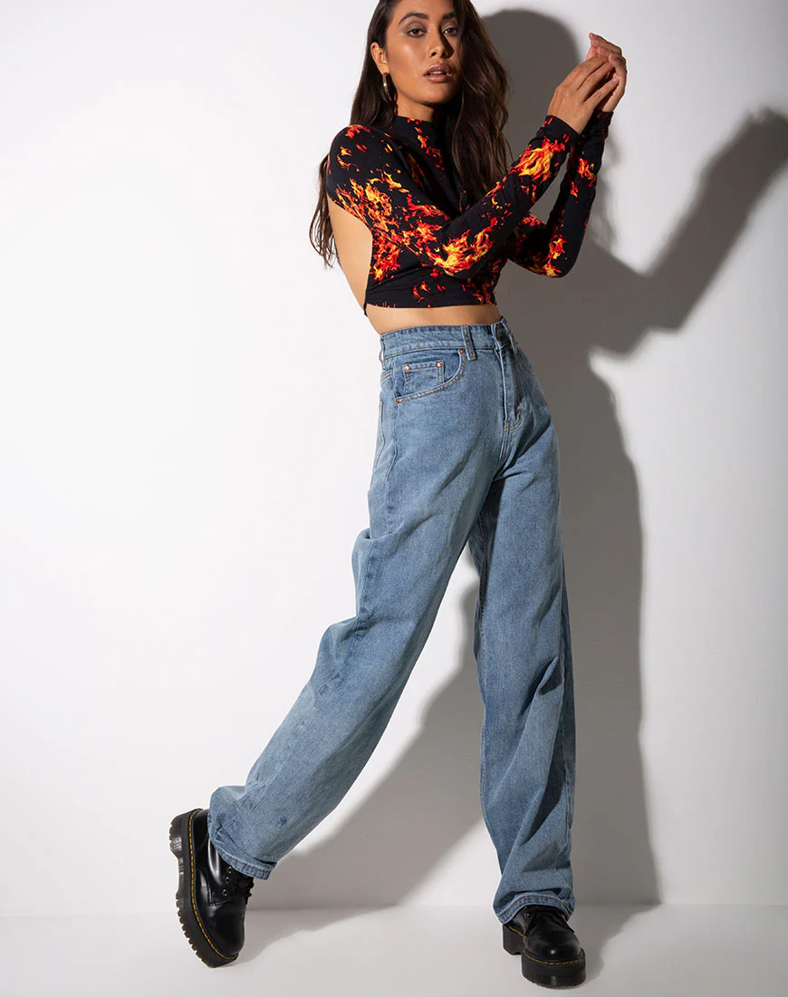 Quelia Crop Top in Fire - Image 5