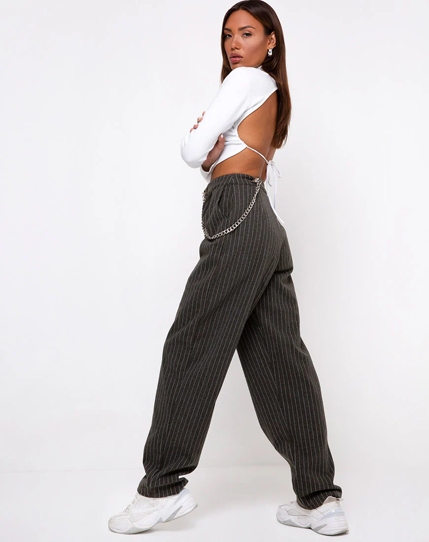 Quelia Crop Top in Rib White - Image 4