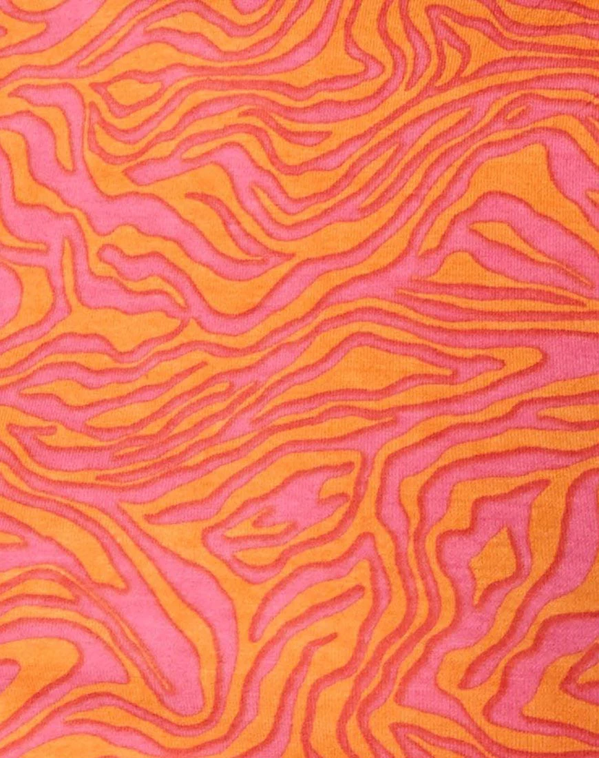 Quelia Crop Top in Trippy Waves Tangerine and Pink - Image 5