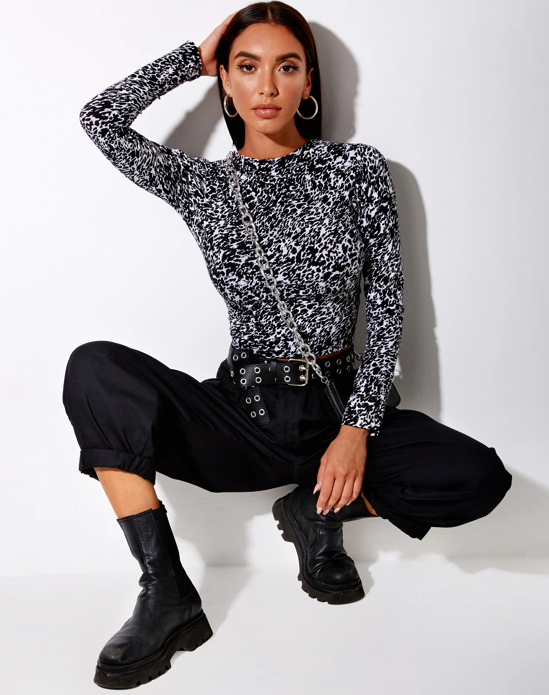 Queren Crop Top in Abstract Animal - Image 3