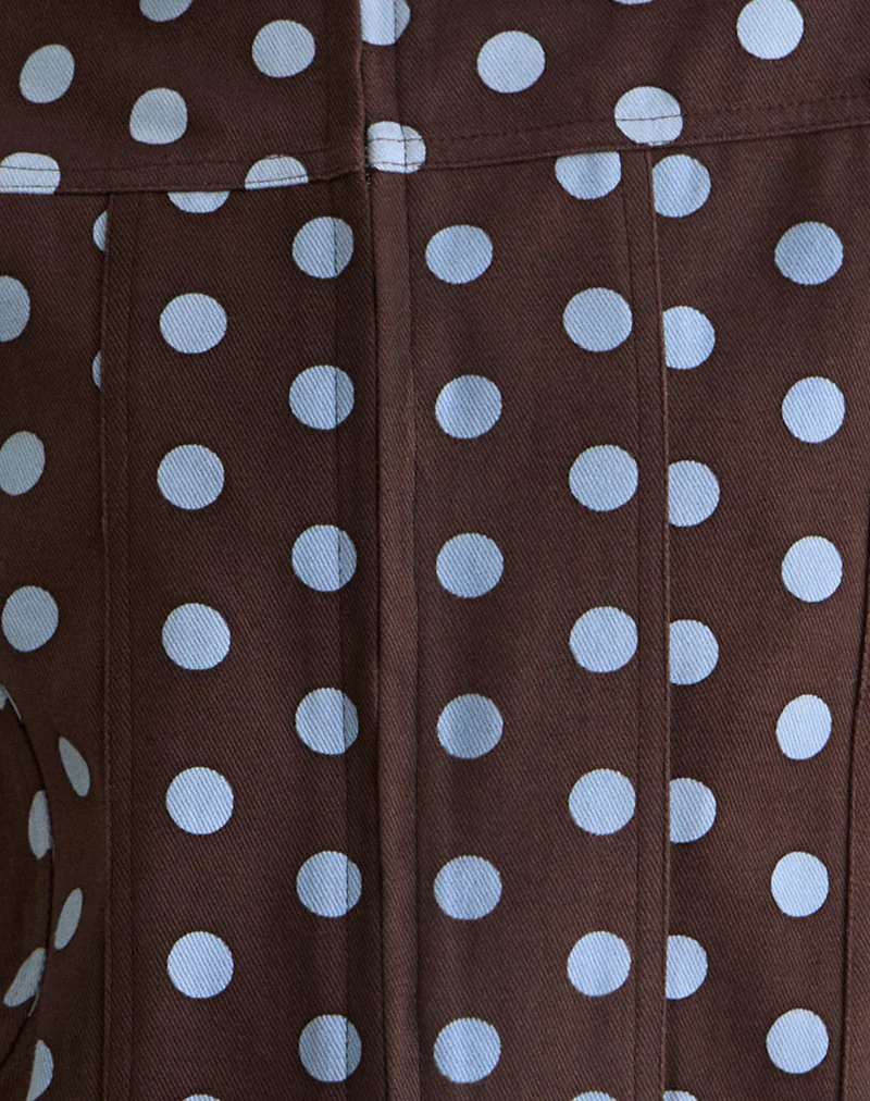 Quorra Jacket in Mono Polka Brown - Image 6
