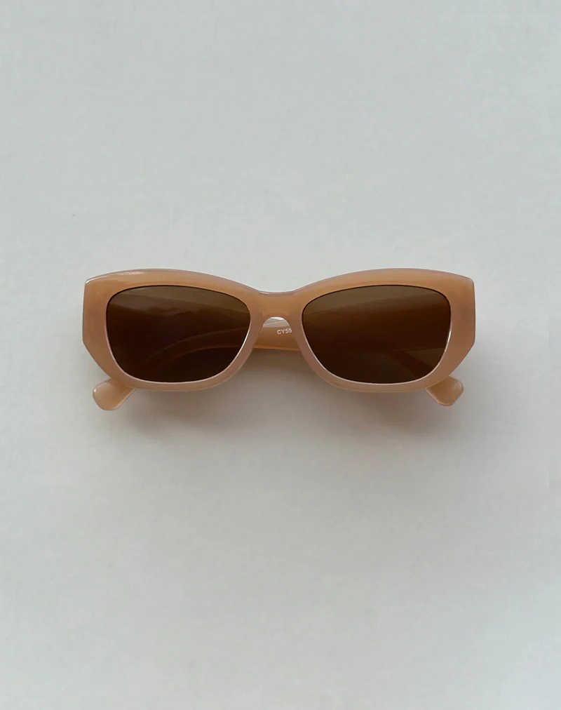 Rabori Rectangle Sunglasses in Tan - Image 2