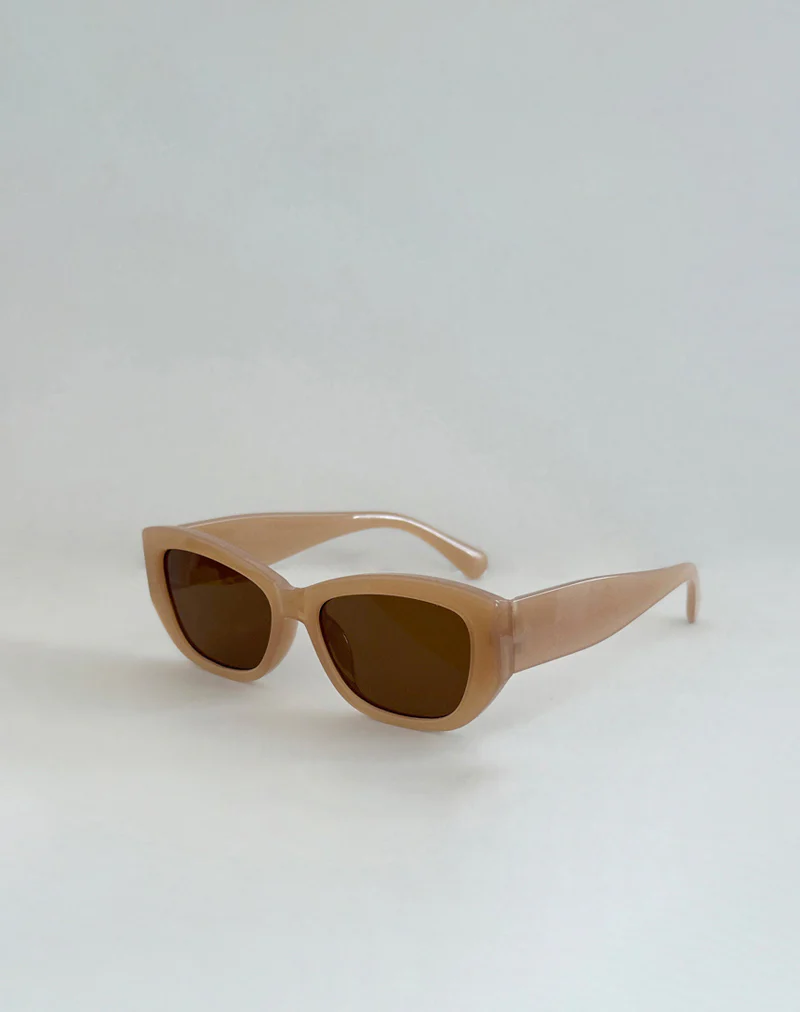 Rabori Rectangle Sunglasses in Tan - Image 3