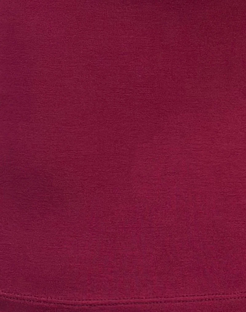 Raceline Halterneck Top in Rayon Jersey Burgundy - Image 6