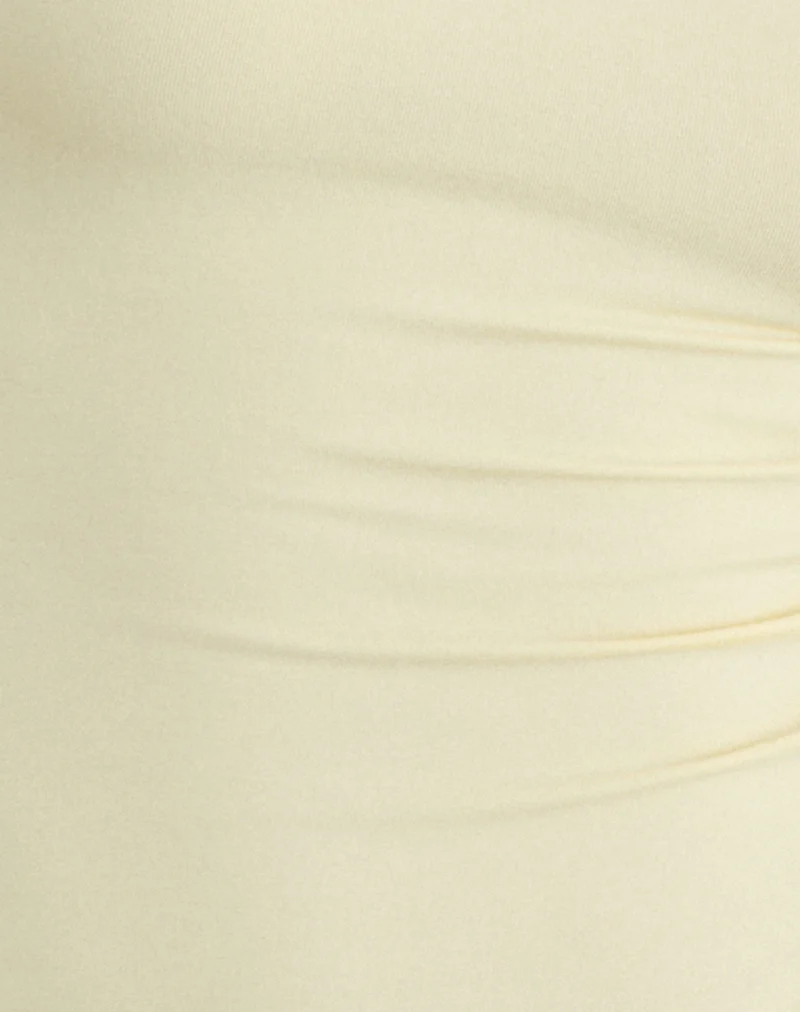 Raceline Halterneck Top in Rayon Jersey Lemon - Image 6
