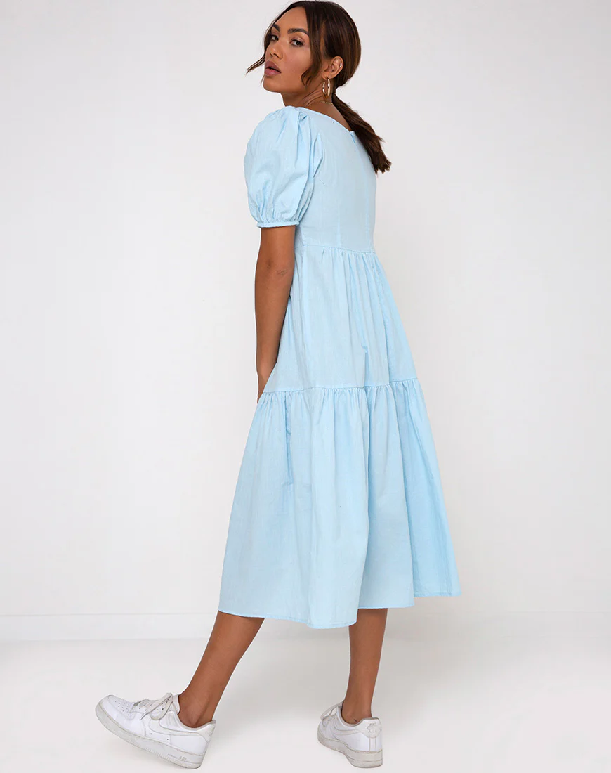 Rachel Midi Dress in Sky Blue - Image 2