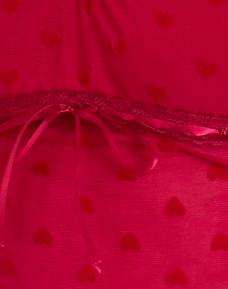 Rada Top in Red Heart Flocked Mesh - Image 6
