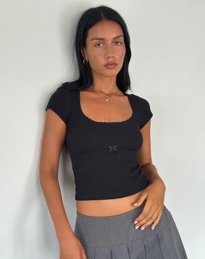 Rada Top in Rib Black - Image 2