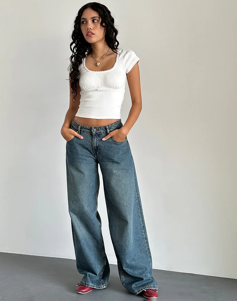 Rada Top in Rib Off White - Image 3