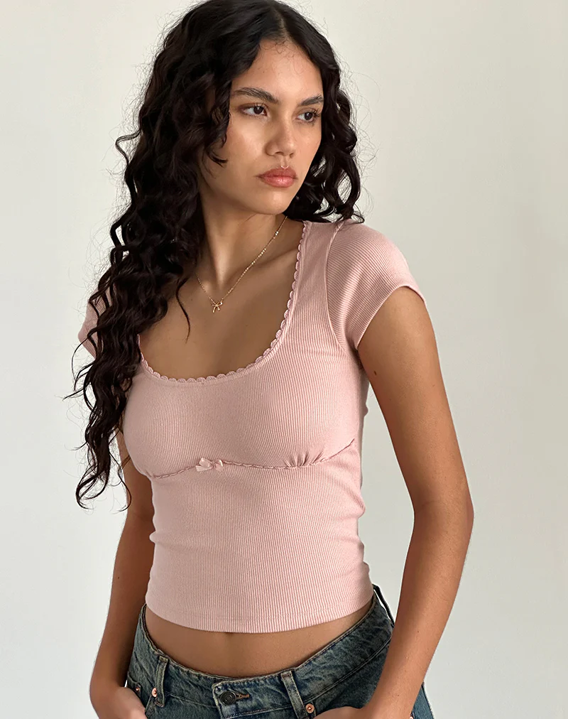 Rada Top in Rib Pink Lady - Image 2