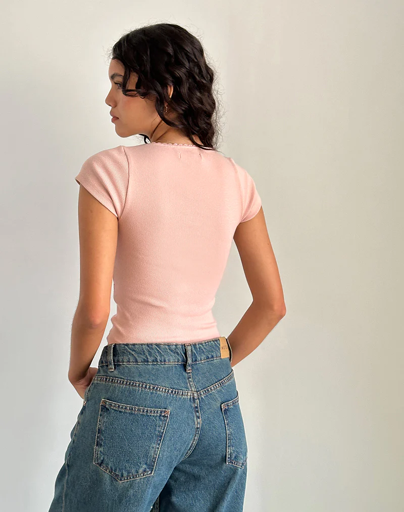 Rada Top in Rib Pink Lady - Image 5