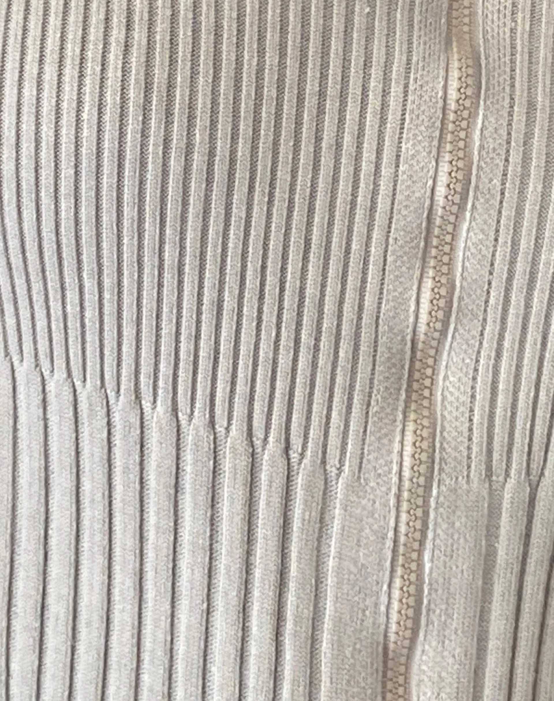 Radia Long Sleeve Off-Shoulder Zip Thru Jumper in Light Grey - Image 6