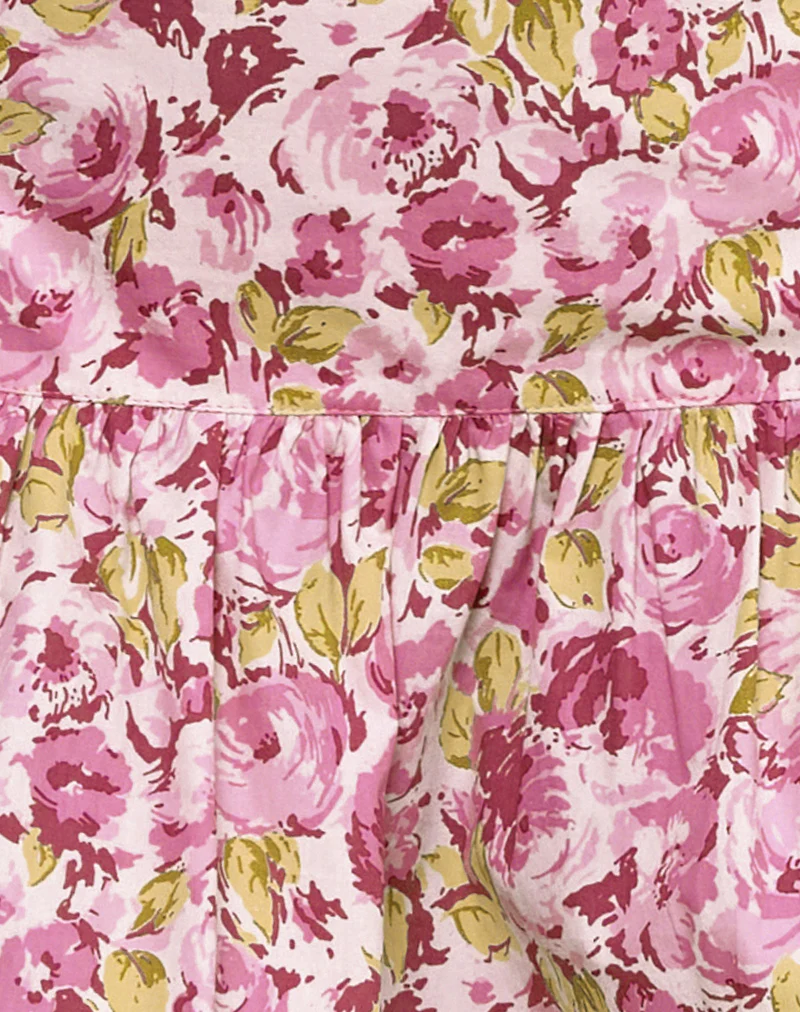 Raffita Mini Skirt in Blossom Floral Pink - Image 6
