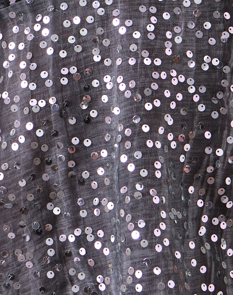 Rafina Halter Top in Chiffon Sequin Grey - Image 7