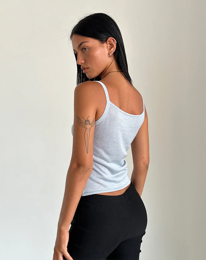 Raiya Vest Top in Baby Blue - Image 5