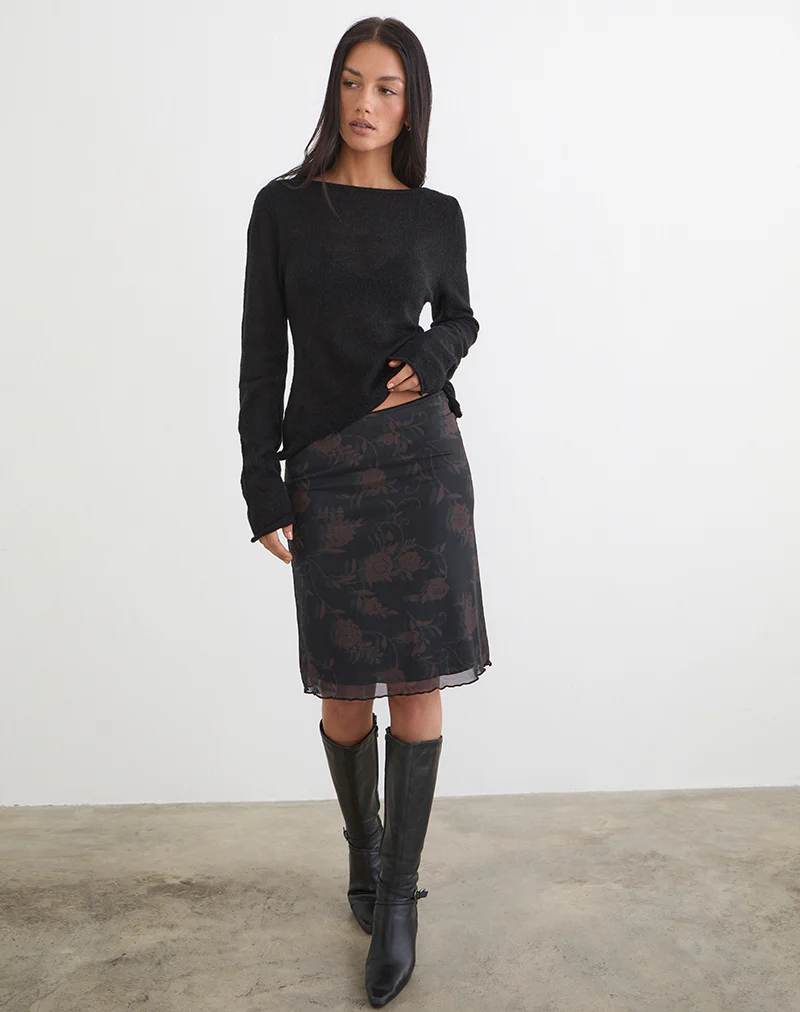 Rajhu Midi Skirt in Dynamic Rose