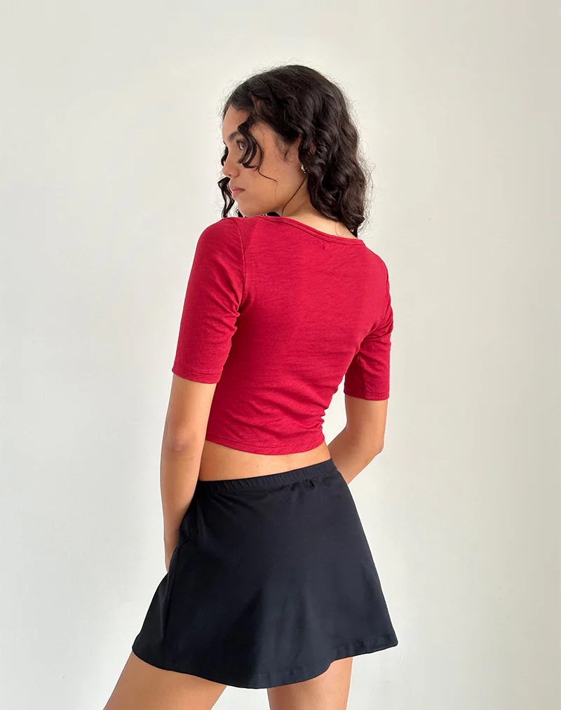 Ralda Curved Jersey Tee in Adrenaline Red - Image 4