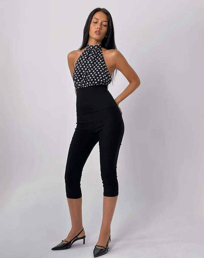 Rania Backless Top in Basic Polka Black - Image 3