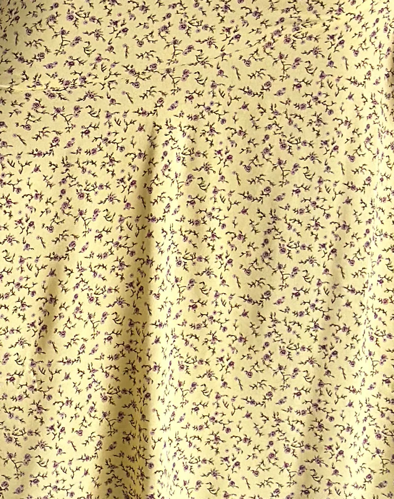 Rans Waterfall Hem Midi Skirt in Flowing Flower Yellow - Image 5