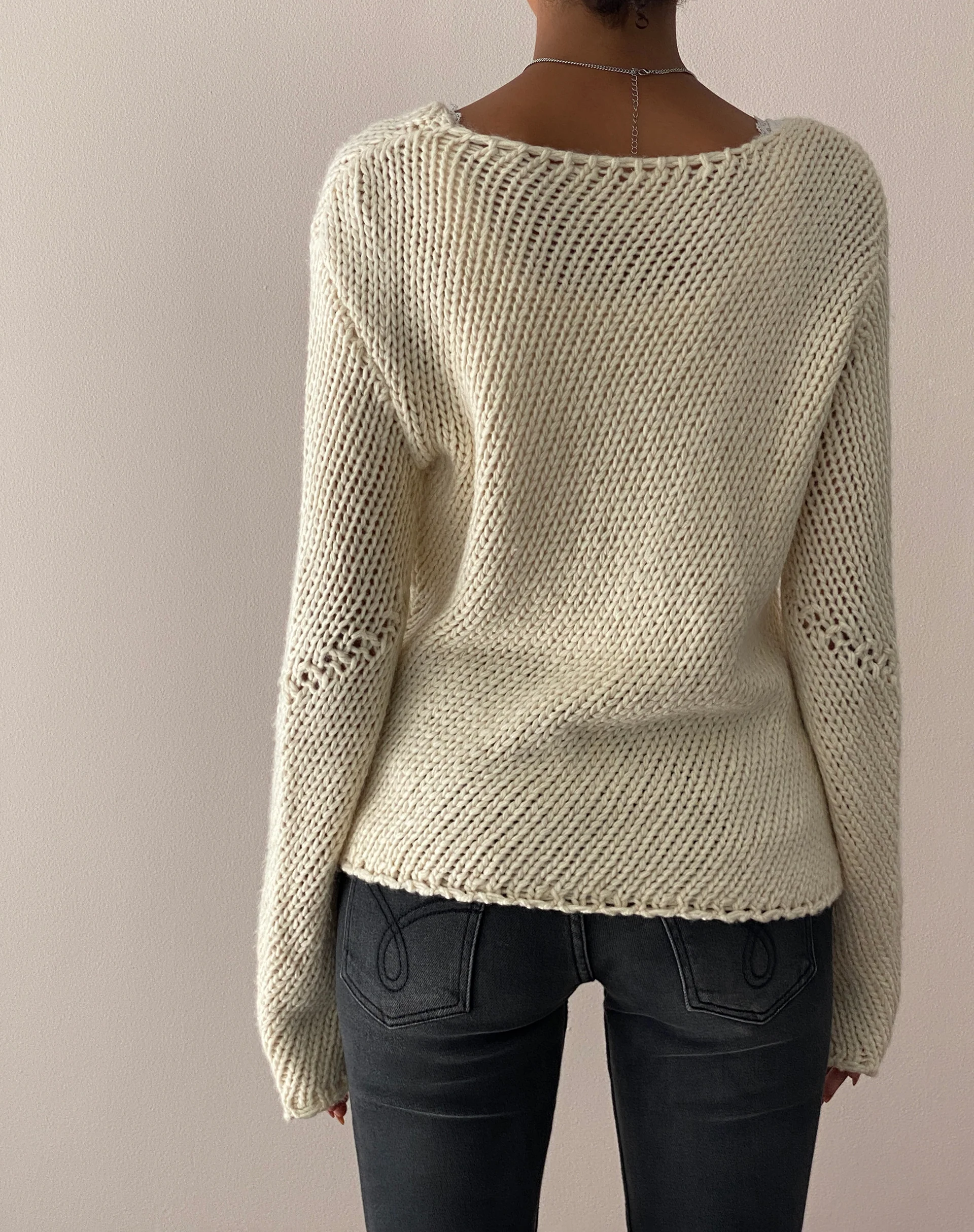 Ranvir Knitted Jumper in Neutral - Image 5
