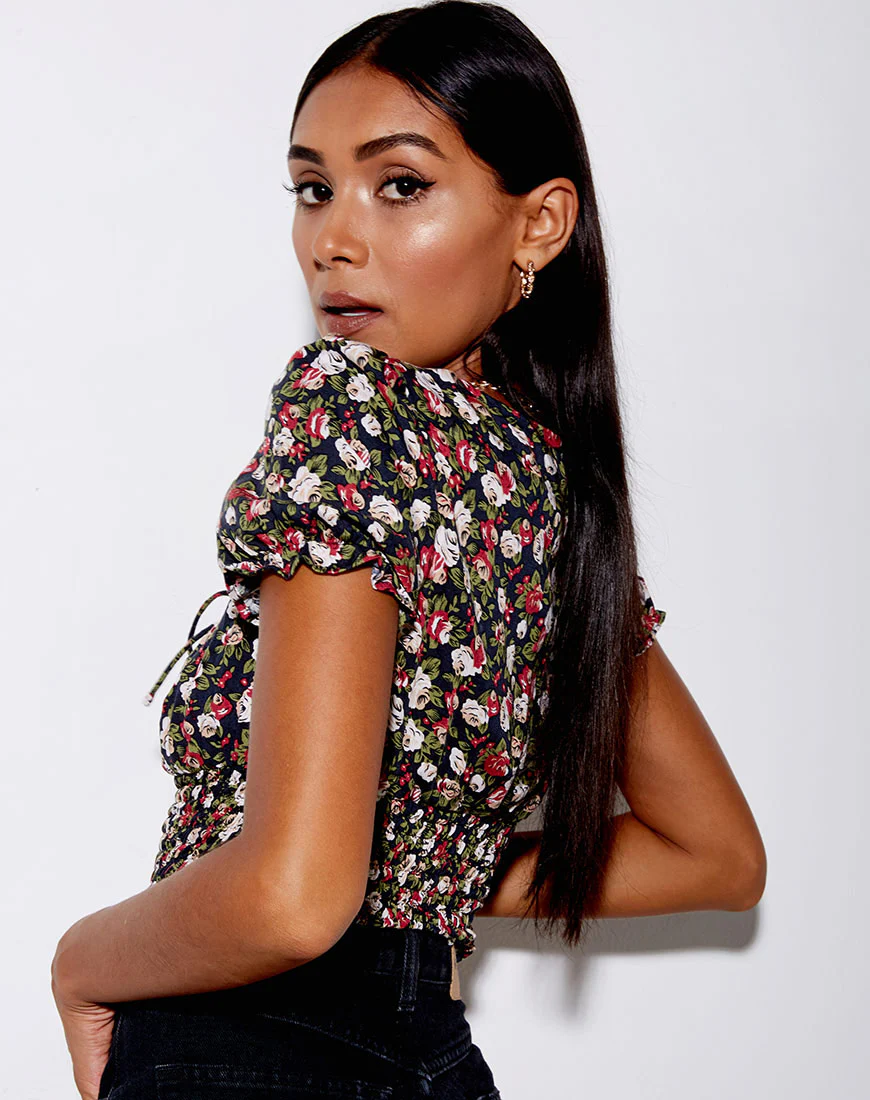 Raquel Crop Top in Courtney Floral - Image 2