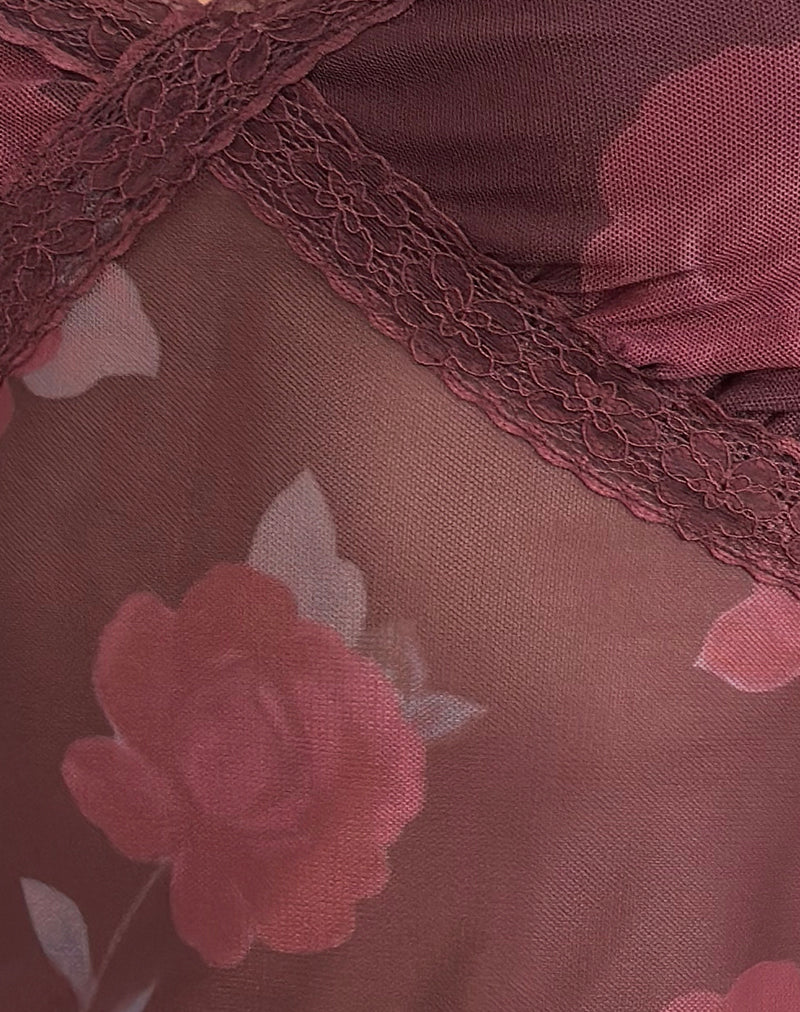 Rasa Cami Top in Blooming Rose Burgundy - Image 7