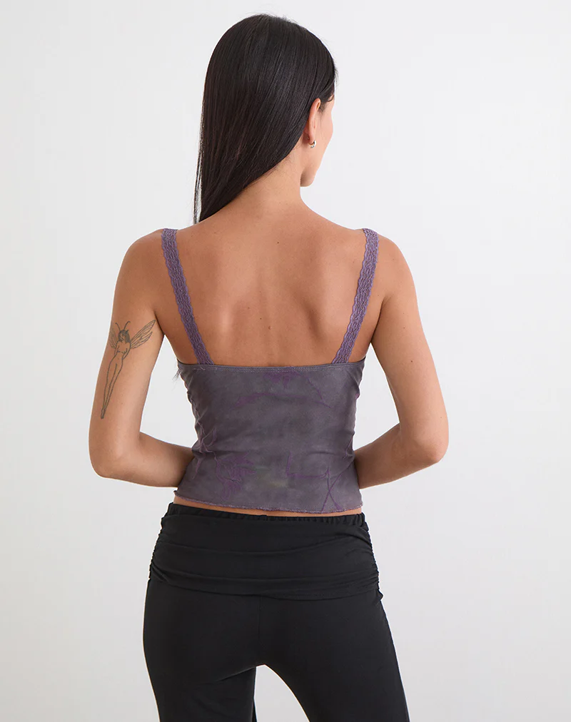Rasa Cami Top in Flare Flower Purple - Image 5