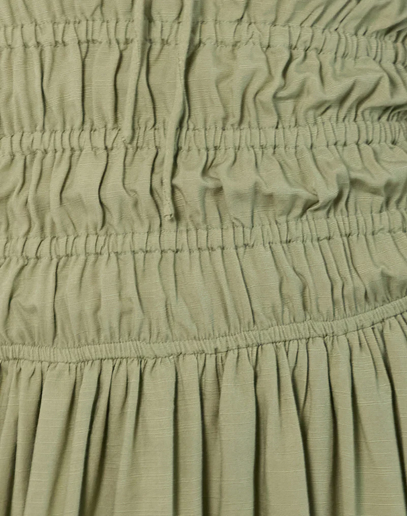 Rasmil Bubble Hem Mini Dress in Sage Green - Image 6