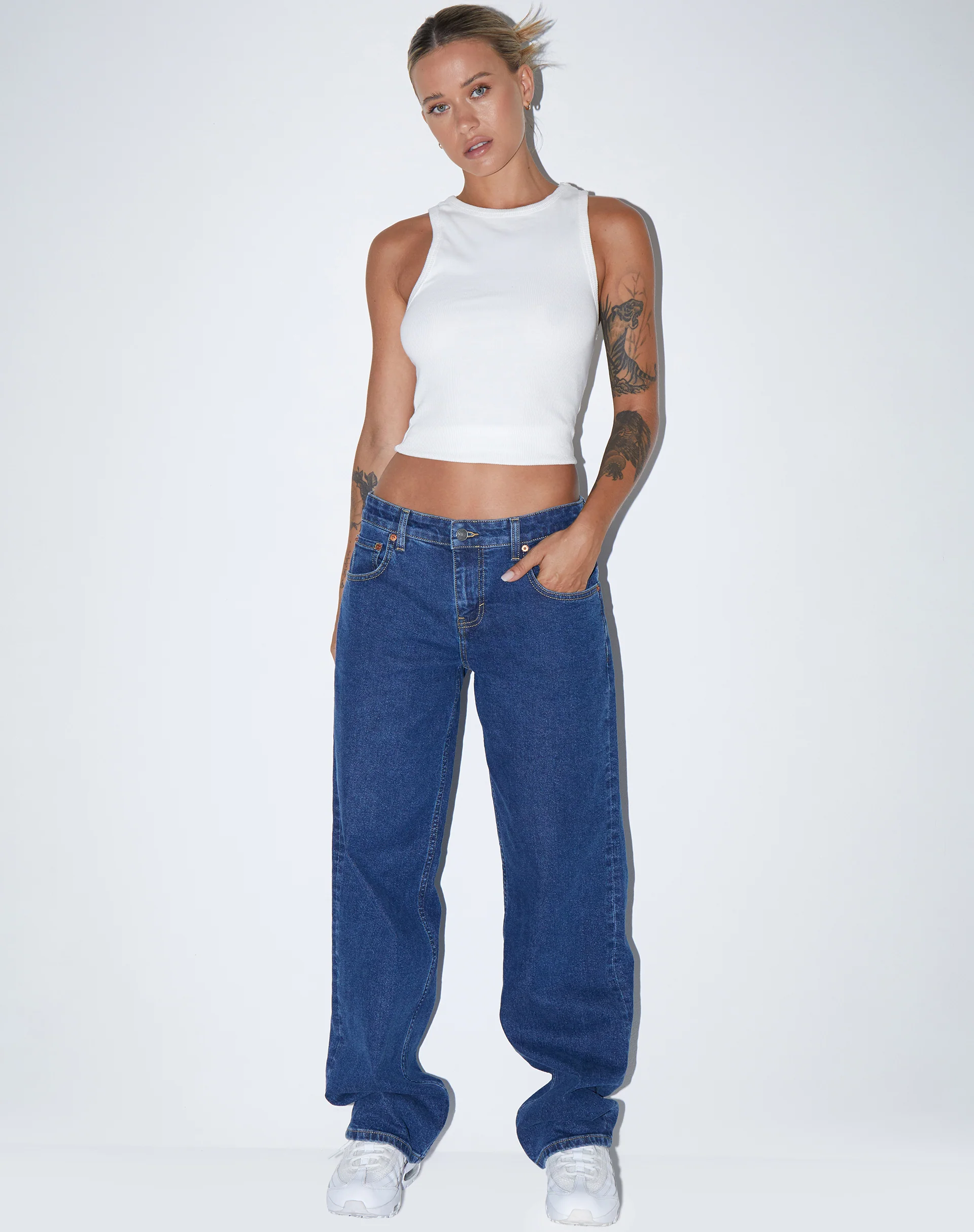 Rave Vest Top in Rib White - Image 4