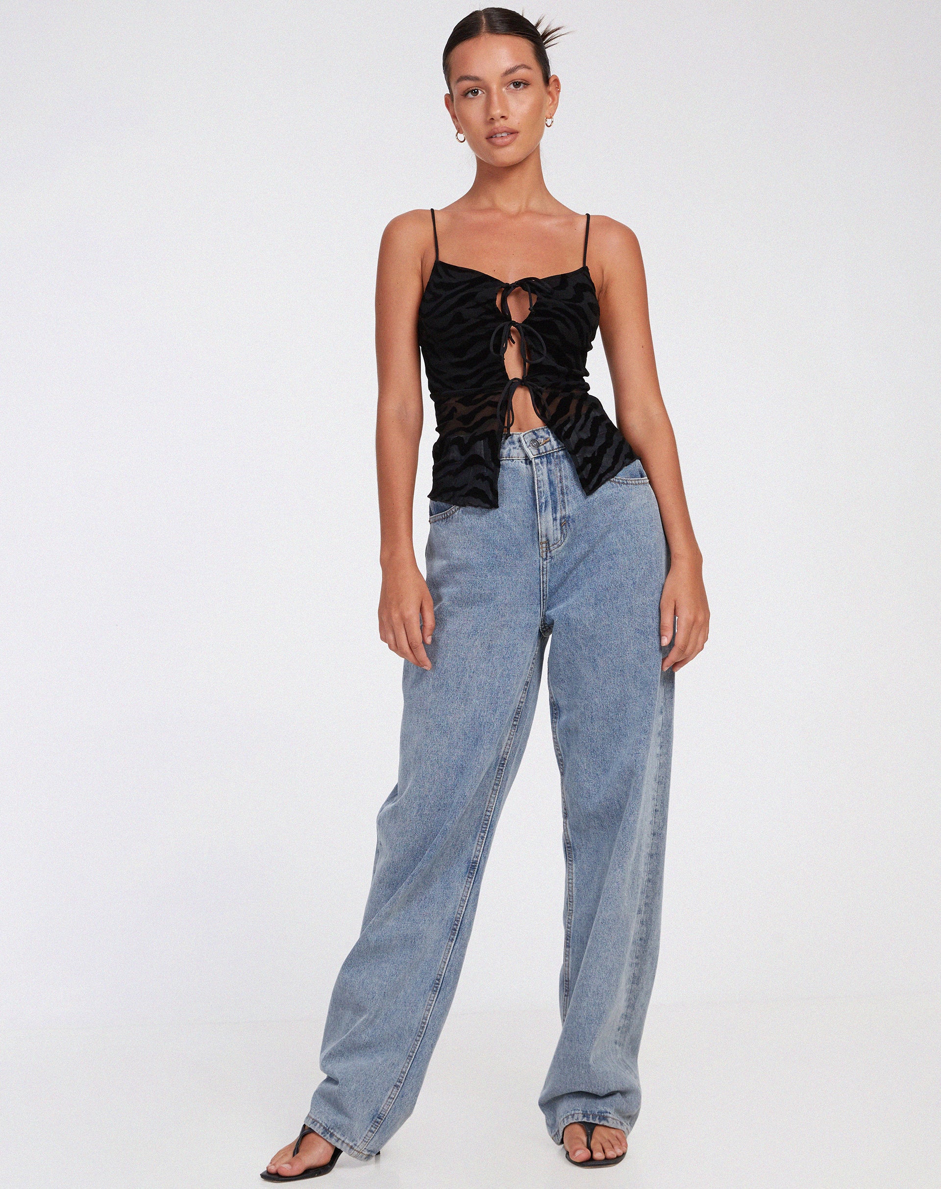 Rayu Top in Zebra Flock Black - Image 3