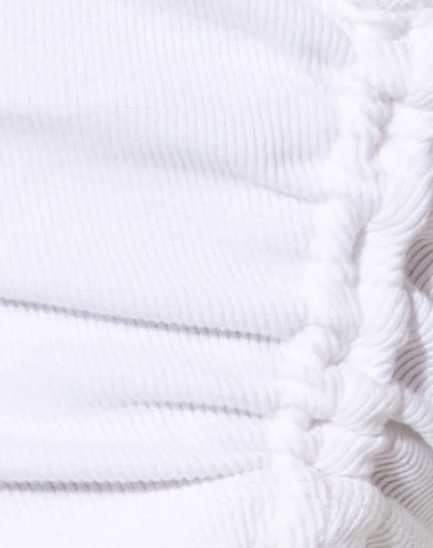 Raze Crop Top in Rib White - Image 5