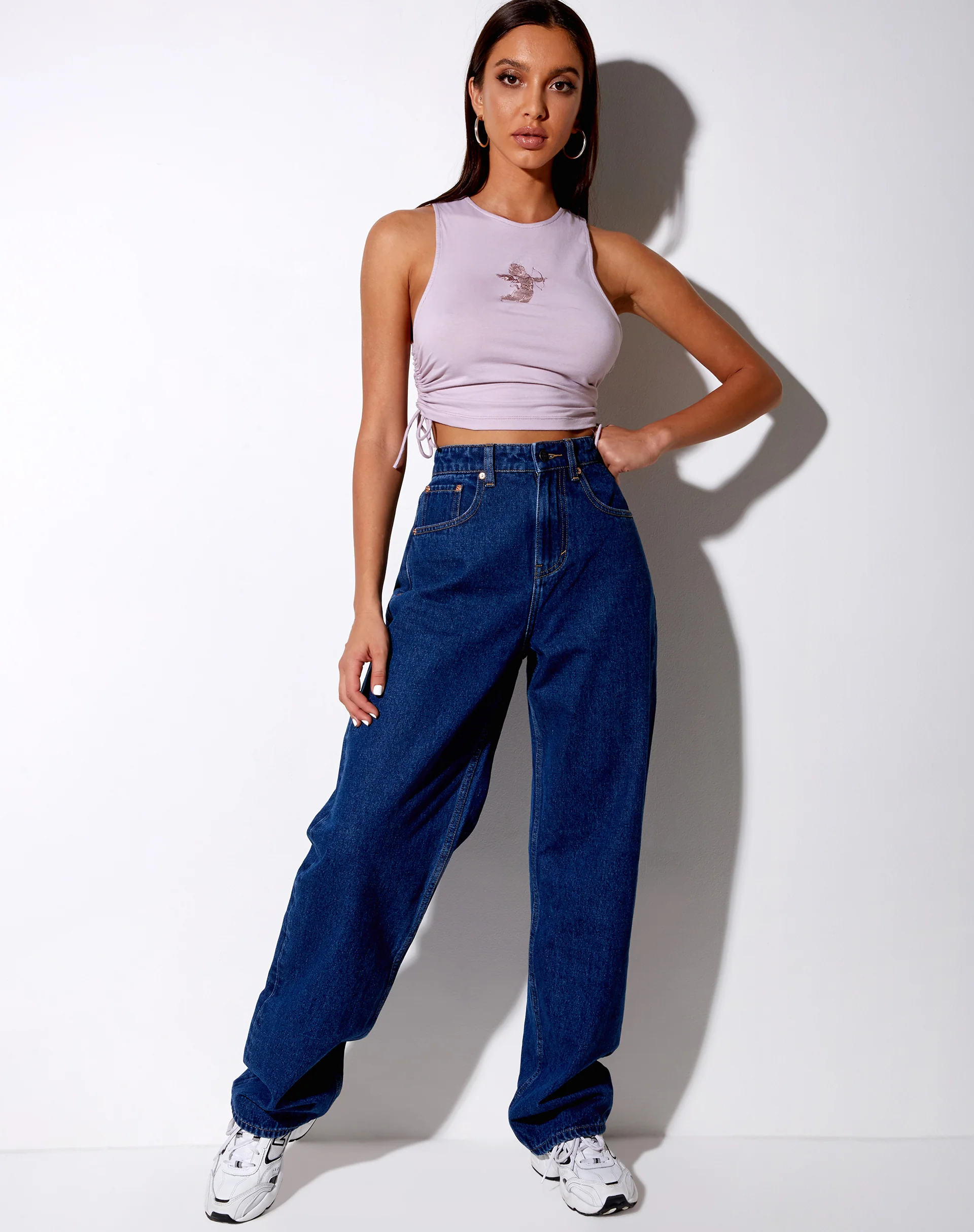 Raze Crop Top in Violet Cupid Embro - Image 3