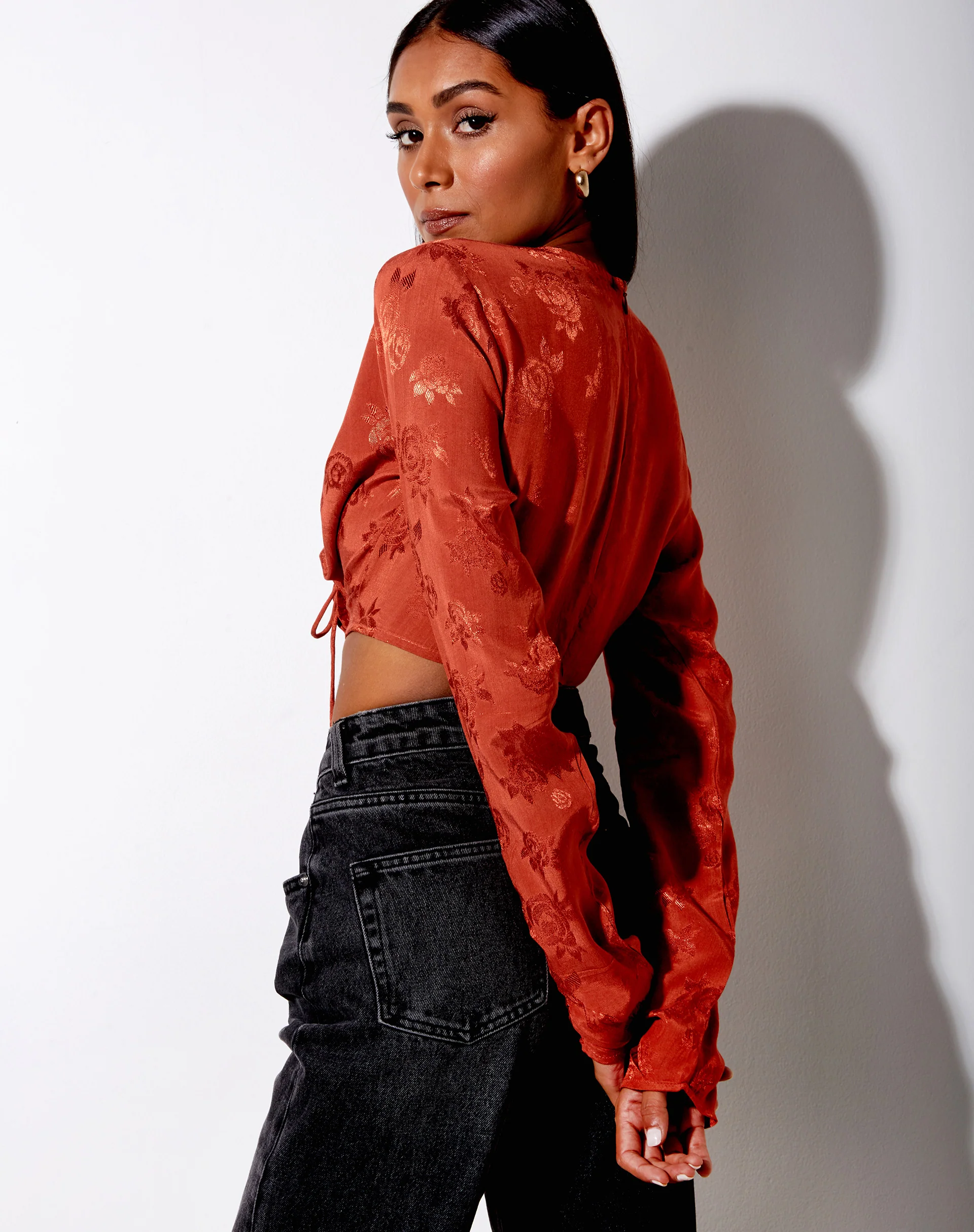 Rean Crop Top in Satin Rose Copper - Image 3