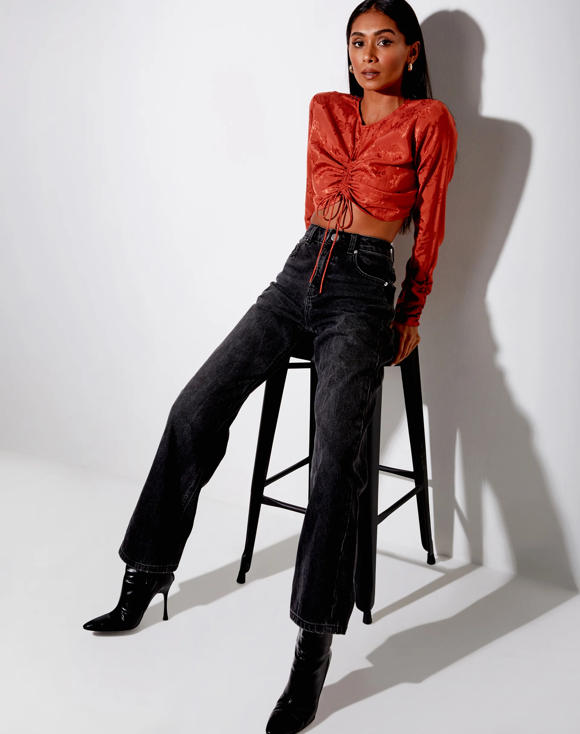 Rean Crop Top in Satin Rose Copper - Image 4