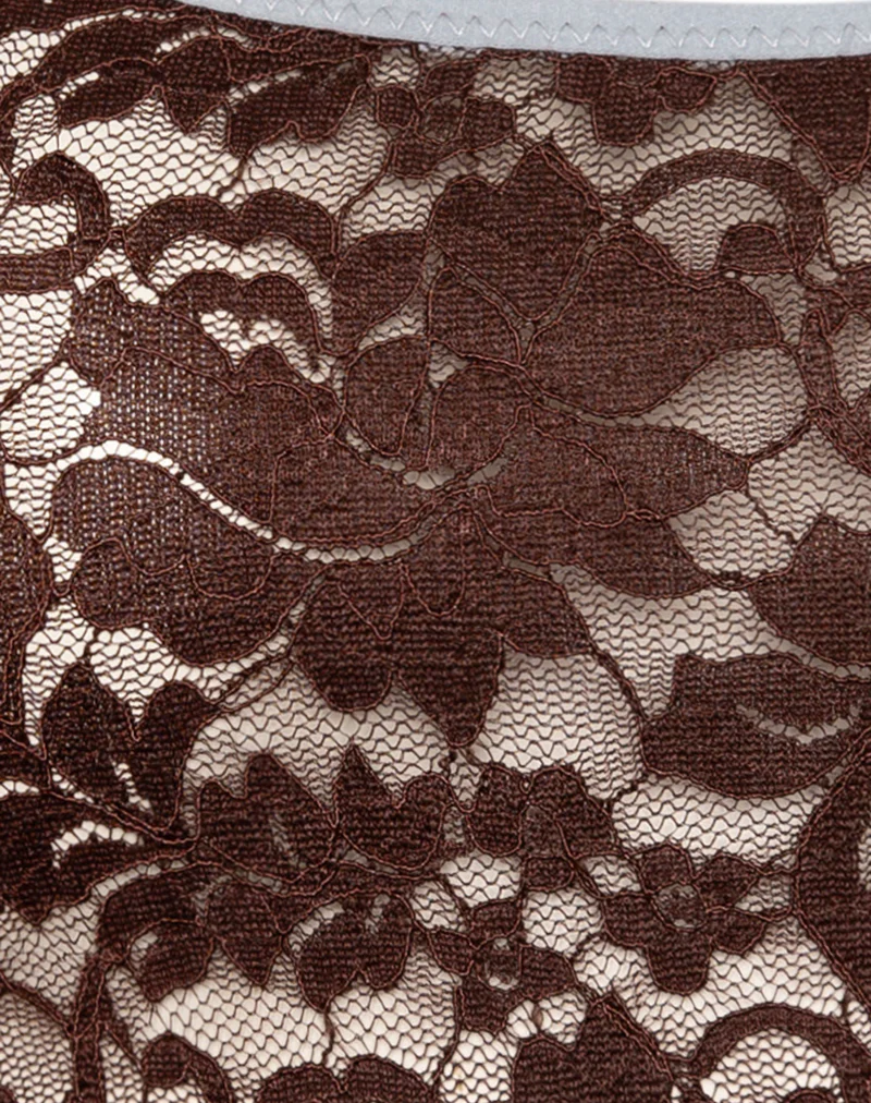 Redum Cami Top in Chocolate Lace with Blue Binding - Image 6