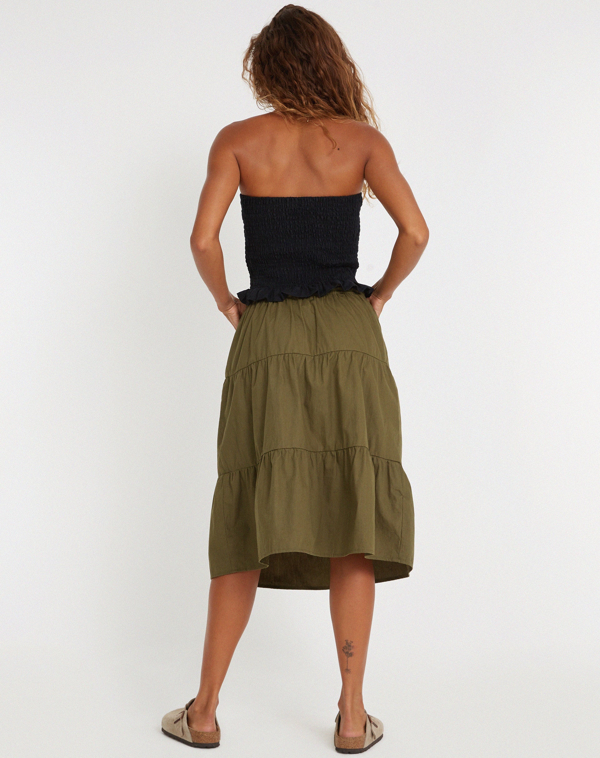 Reef Midi Skirt in Loden Green - Image 2
