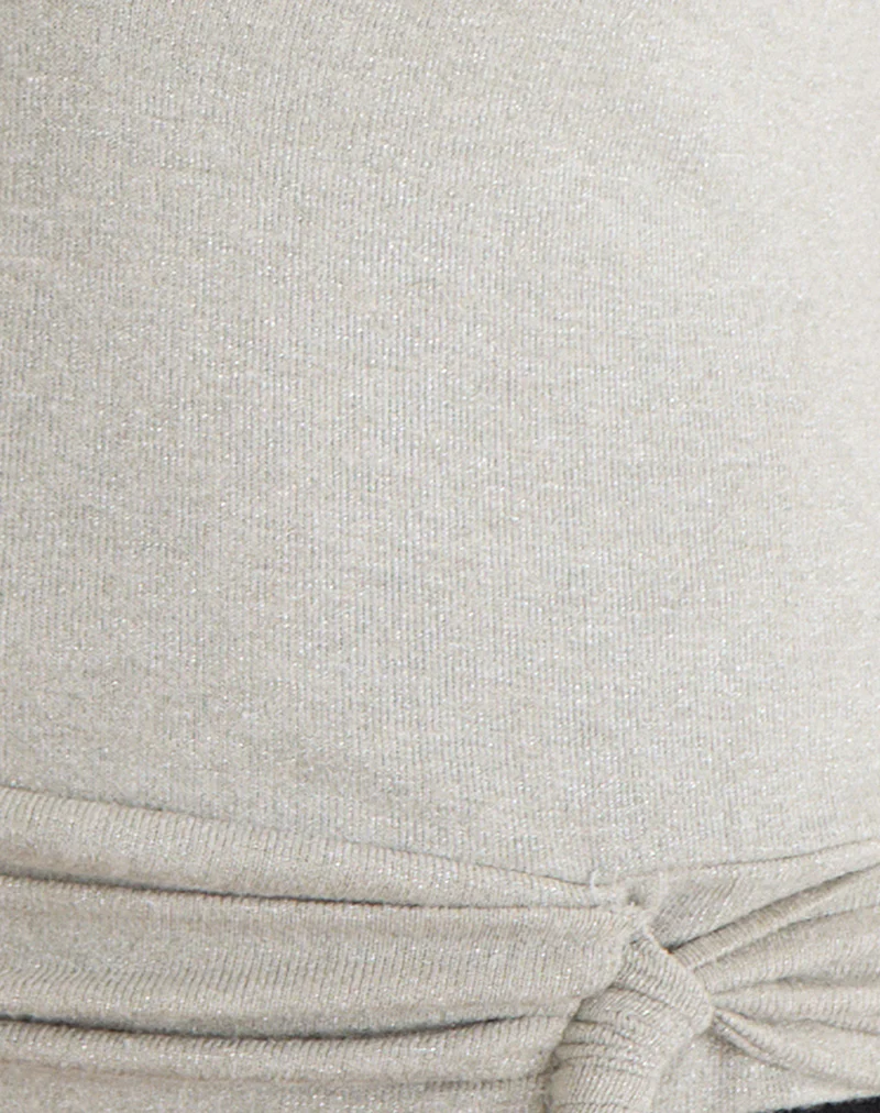 Regina Top in Shimmer Knit Light Grey - Image 6