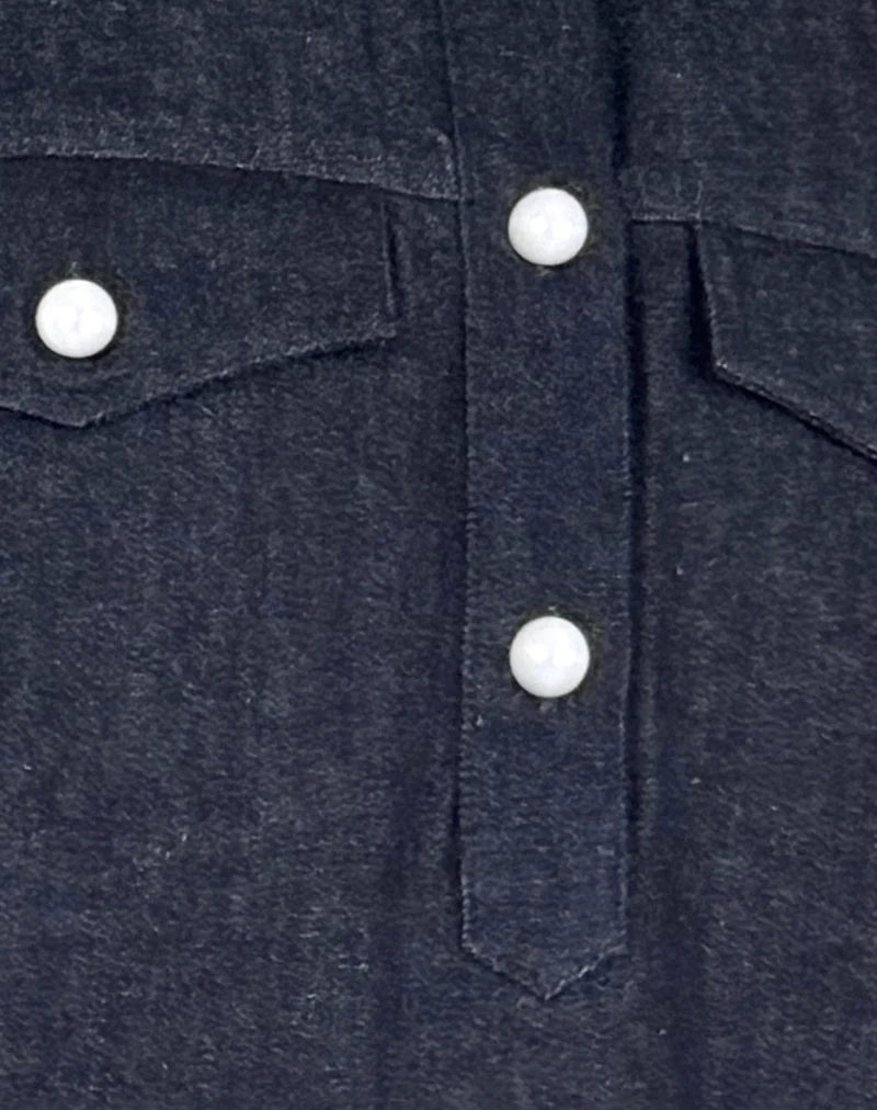 Reiga Smock Mini Dress in Denim Indigo - Image 5